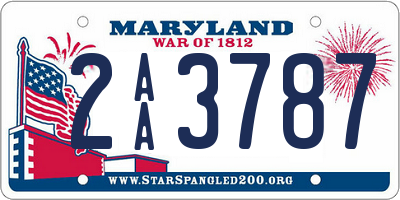 MD license plate 2AA3787