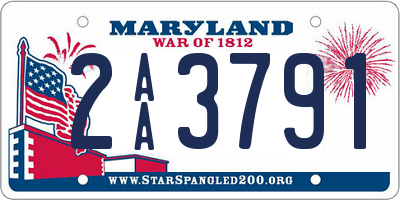 MD license plate 2AA3791