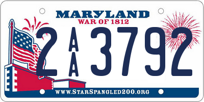 MD license plate 2AA3792