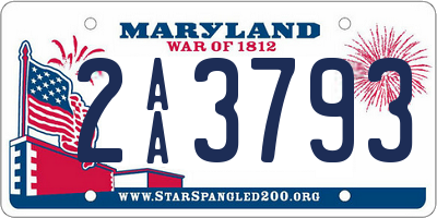 MD license plate 2AA3793