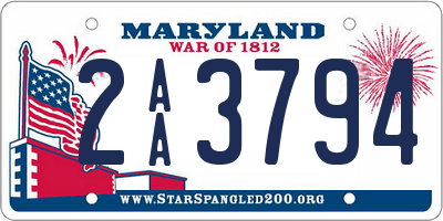 MD license plate 2AA3794