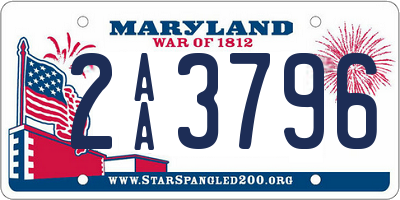 MD license plate 2AA3796