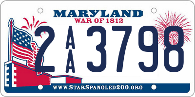 MD license plate 2AA3798