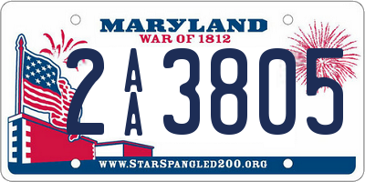 MD license plate 2AA3805