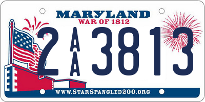 MD license plate 2AA3813