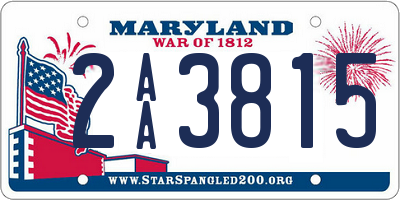 MD license plate 2AA3815