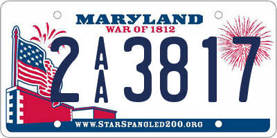 MD license plate 2AA3817