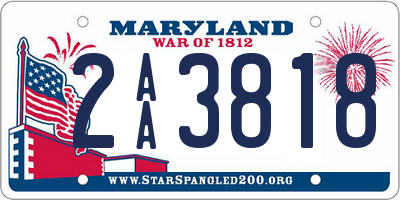 MD license plate 2AA3818