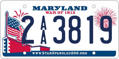 MD license plate 2AA3819