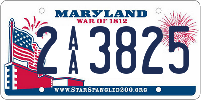 MD license plate 2AA3825