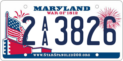 MD license plate 2AA3826