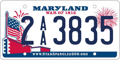 MD license plate 2AA3835