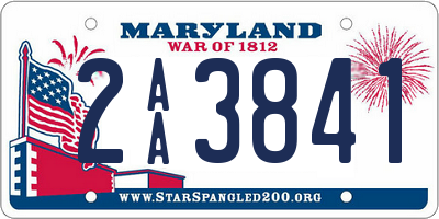 MD license plate 2AA3841