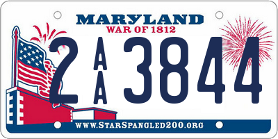 MD license plate 2AA3844