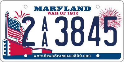 MD license plate 2AA3845