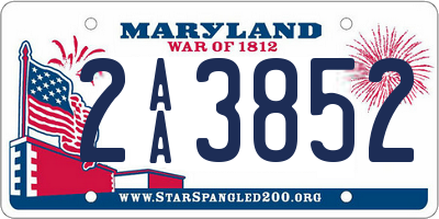 MD license plate 2AA3852