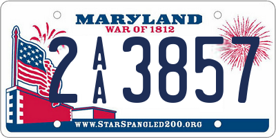 MD license plate 2AA3857