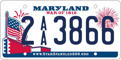 MD license plate 2AA3866