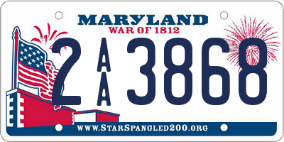 MD license plate 2AA3868