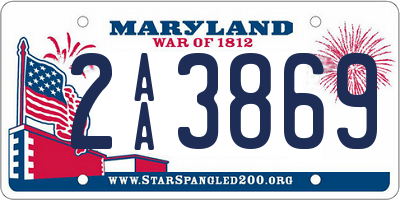 MD license plate 2AA3869