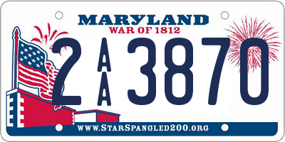 MD license plate 2AA3870