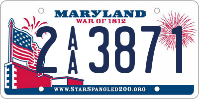 MD license plate 2AA3871