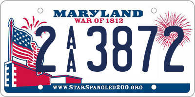 MD license plate 2AA3872