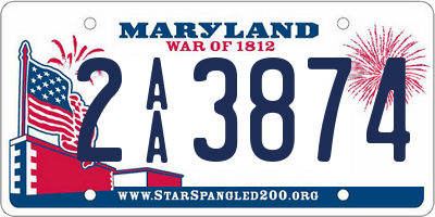 MD license plate 2AA3874