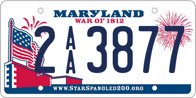 MD license plate 2AA3877