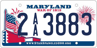 MD license plate 2AA3883