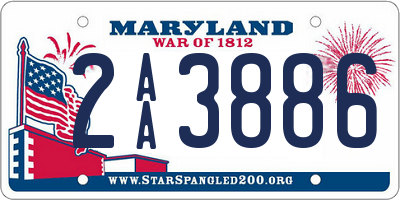 MD license plate 2AA3886