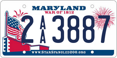 MD license plate 2AA3887