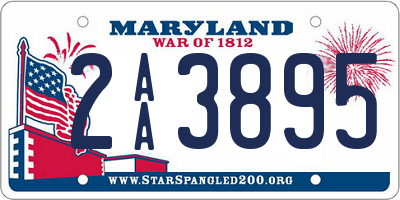MD license plate 2AA3895