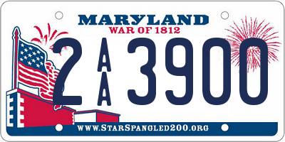 MD license plate 2AA3900