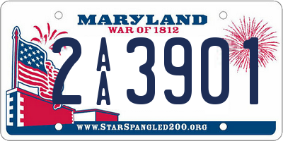 MD license plate 2AA3901