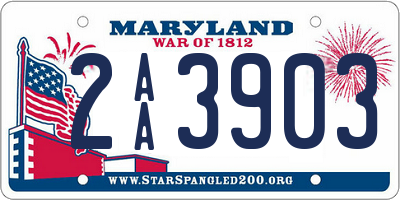 MD license plate 2AA3903