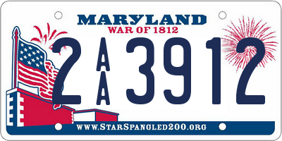 MD license plate 2AA3912