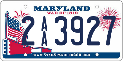 MD license plate 2AA3927
