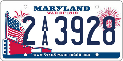 MD license plate 2AA3928