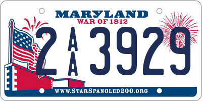 MD license plate 2AA3929