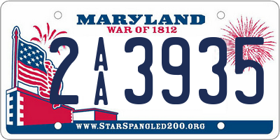 MD license plate 2AA3935