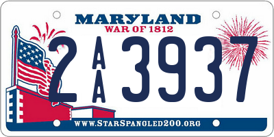 MD license plate 2AA3937