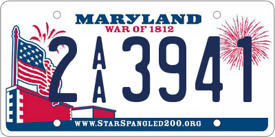 MD license plate 2AA3941