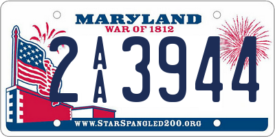 MD license plate 2AA3944