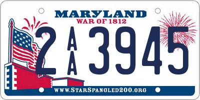 MD license plate 2AA3945