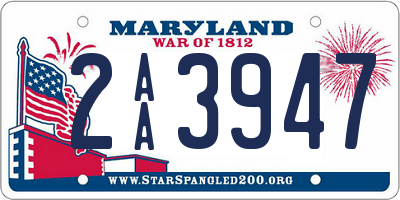 MD license plate 2AA3947