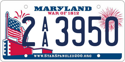 MD license plate 2AA3950