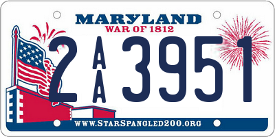 MD license plate 2AA3951