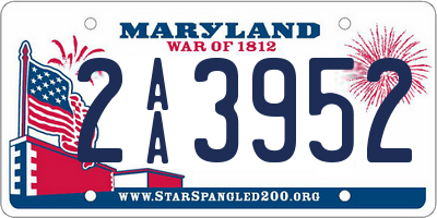 MD license plate 2AA3952