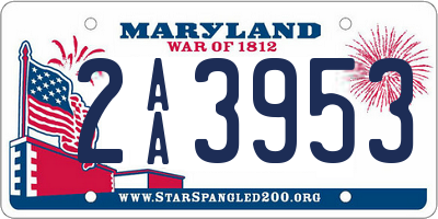 MD license plate 2AA3953